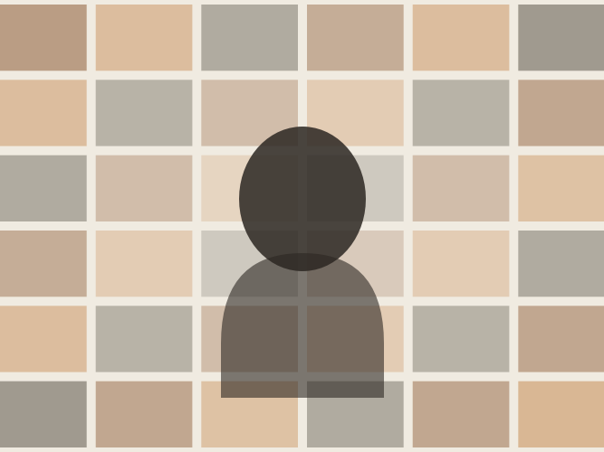 Color study of the figure-in-grid illustration against a warm neutral palette